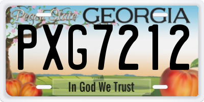 GA license plate PXG7212
