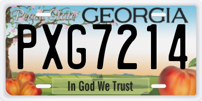 GA license plate PXG7214