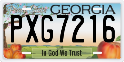 GA license plate PXG7216