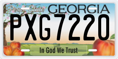 GA license plate PXG7220