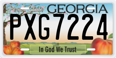 GA license plate PXG7224