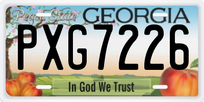 GA license plate PXG7226