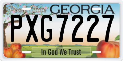 GA license plate PXG7227