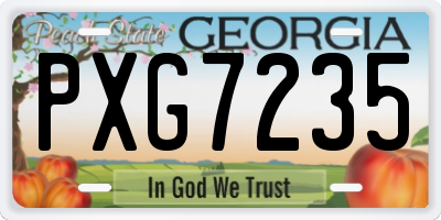 GA license plate PXG7235