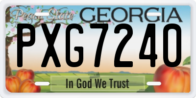 GA license plate PXG7240