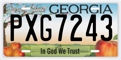 GA license plate PXG7243