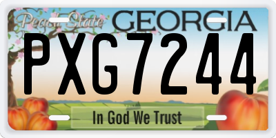 GA license plate PXG7244