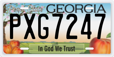 GA license plate PXG7247