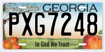 GA license plate PXG7248