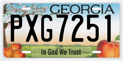 GA license plate PXG7251