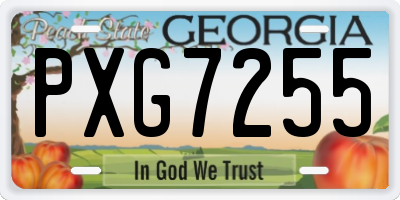 GA license plate PXG7255