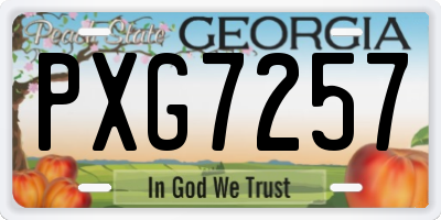GA license plate PXG7257