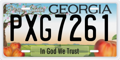 GA license plate PXG7261