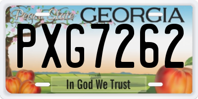 GA license plate PXG7262