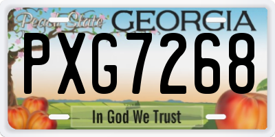 GA license plate PXG7268