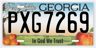 GA license plate PXG7269
