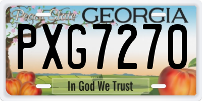 GA license plate PXG7270