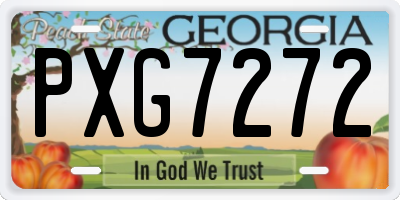 GA license plate PXG7272