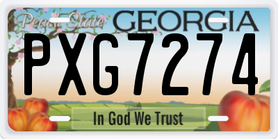 GA license plate PXG7274