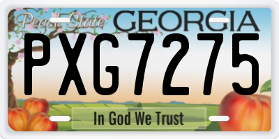 GA license plate PXG7275