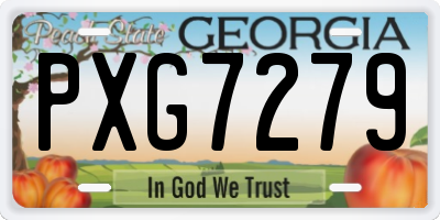 GA license plate PXG7279