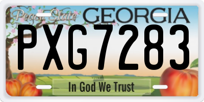 GA license plate PXG7283