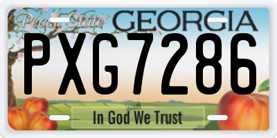 GA license plate PXG7286