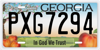 GA license plate PXG7294