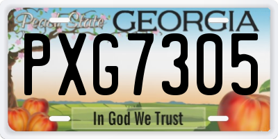 GA license plate PXG7305