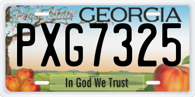 GA license plate PXG7325