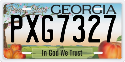 GA license plate PXG7327