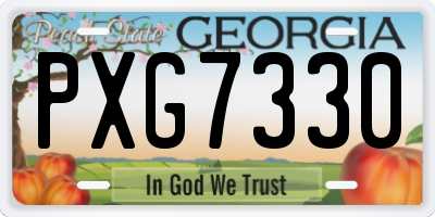 GA license plate PXG7330