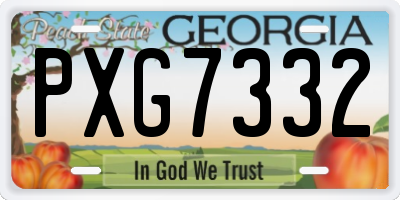 GA license plate PXG7332