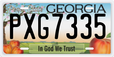 GA license plate PXG7335