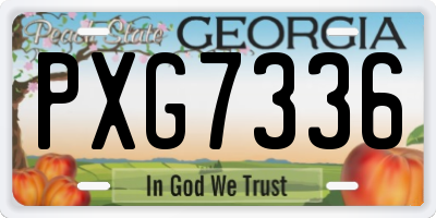 GA license plate PXG7336