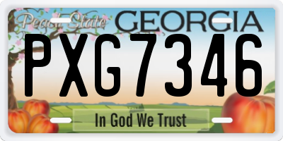 GA license plate PXG7346