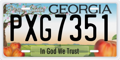 GA license plate PXG7351
