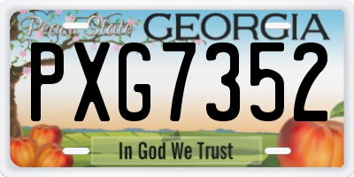 GA license plate PXG7352