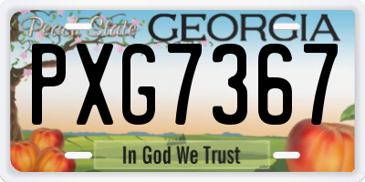 GA license plate PXG7367
