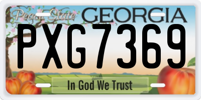 GA license plate PXG7369