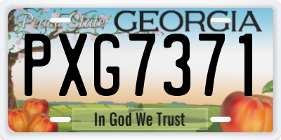GA license plate PXG7371