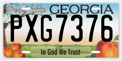GA license plate PXG7376