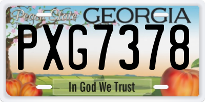 GA license plate PXG7378