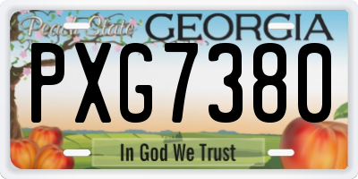 GA license plate PXG7380