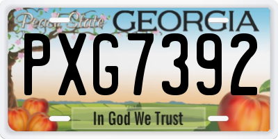 GA license plate PXG7392