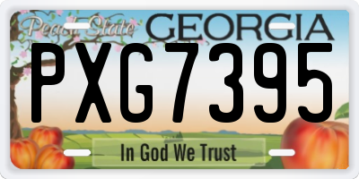 GA license plate PXG7395