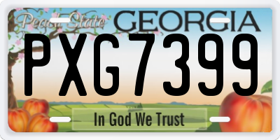 GA license plate PXG7399