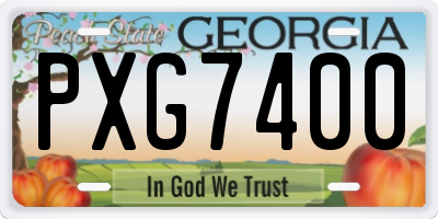 GA license plate PXG7400