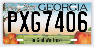 GA license plate PXG7406