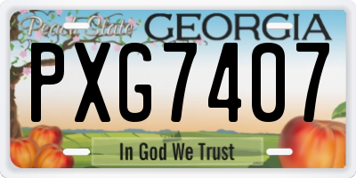 GA license plate PXG7407